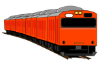 電車イラストオレンジ色