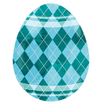イースターエッグ_水色のチェック柄の卵