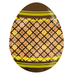 イースターエッグ_茶色のタータン柄の卵