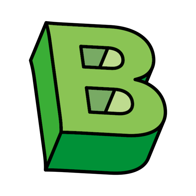 シンプルで立体的な野球スコアのB(ボール)_アトリエしろのの野球イラスト