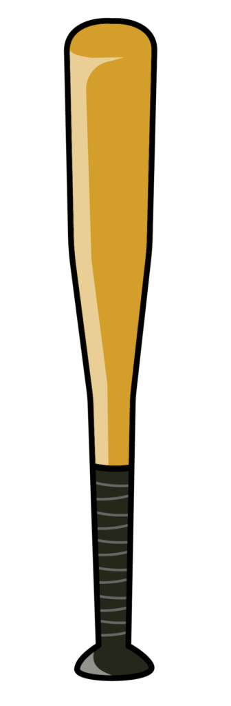 シンプルな金色の野球バット_アトリエしろのの野球イラスト