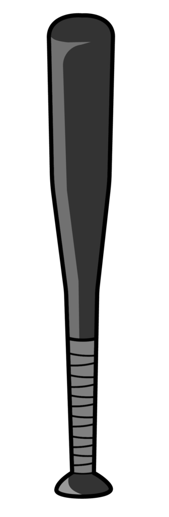シンプルなブラックの野球バット_アトリエしろのの野球イラスト