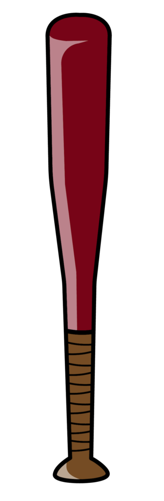 シンプルな赤色の野球バット_アトリエしろのの野球イラスト